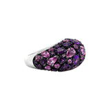 Trimoro Ring with Diamonds, Sapphires and Amethysts