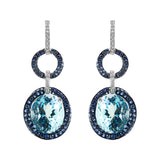 Trimoro Earrings with Topaz Sapphires and Diamonds
