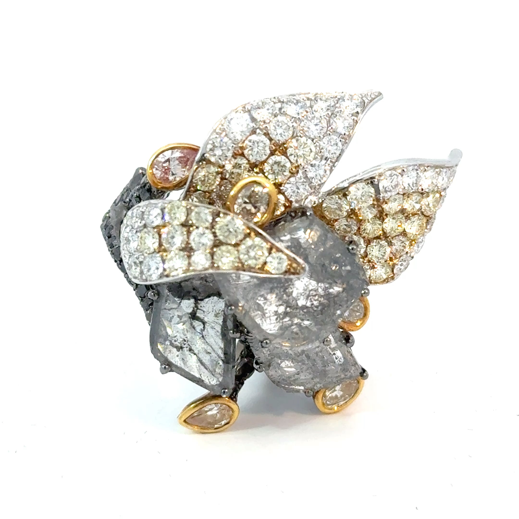 unique designer ring grey diamonds luxury jewelry