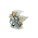 Gold Diamond Ring with Grey Diamonds & Fancy Pear Shaped Diamonds – Luxury Statement Ring