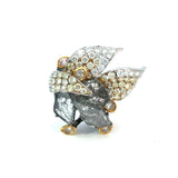 Gold Diamond Ring with Grey Diamonds & Fancy Pear Shaped Diamonds – Luxury Statement Ring