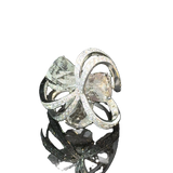 18K white gold ring with natural grey diamonds luxury design