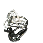 designer ring with natural grey diamonds pavé setting