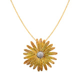 Flower Necklace with Yellow Sapphires and Diamonds