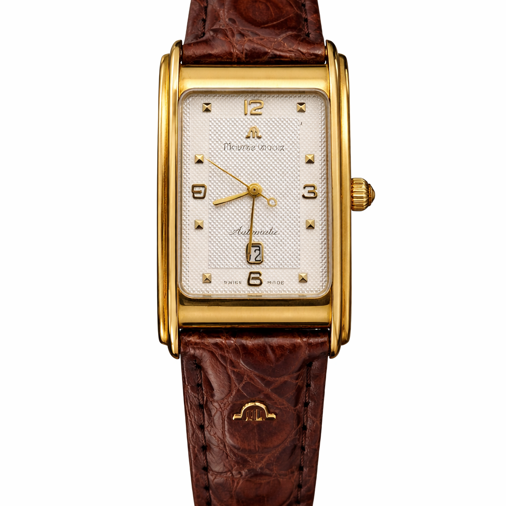 Maurice Lacroix 18K gold automatic watch with sapphire caseback showing movement, limited edition Swiss luxury timepiece