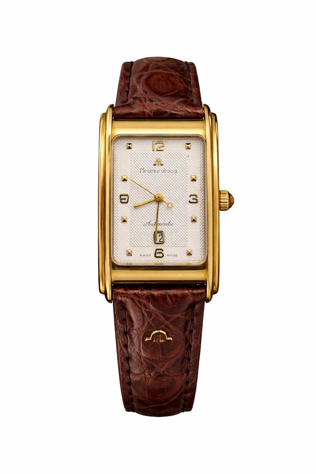 Maurice Lacroix 18K gold automatic watch with sapphire caseback showing movement, limited edition Swiss luxury timepiece