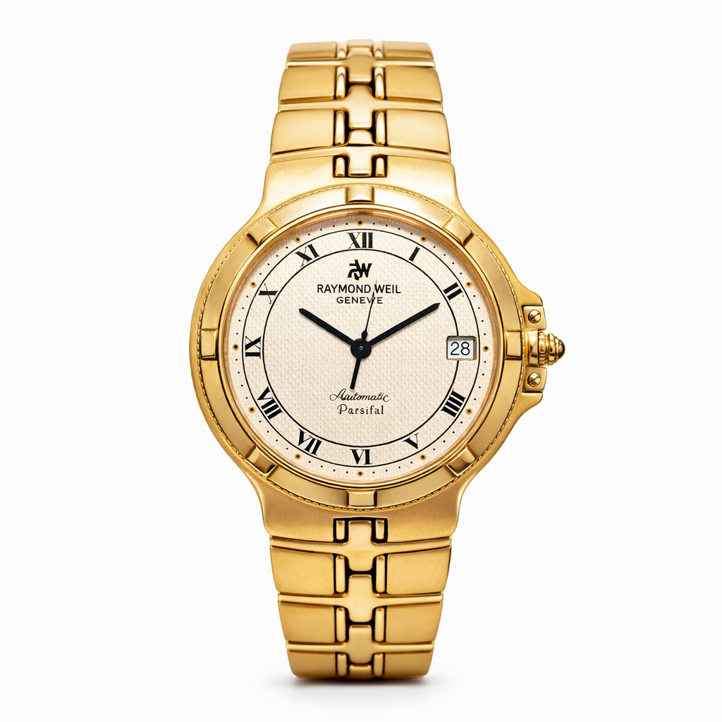 Raymond Weil Parsifal 18K gold watch with 24 diamonds and gold bracelet Swiss luxury quartz timepiece new