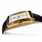 Maurice Lacroix 18K Massivgold Rechteckige Dressuhr | Schweizer Luxus | Lederband