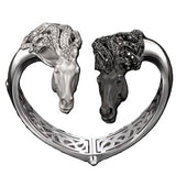 Wild Spirit Horse Bracelet in 18K White Gold with White & Black Diamonds
