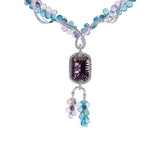 Collier and Earrings Jewellery Set with Amethyst and Topaz