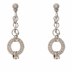 Orlando Orlandini Earrings 18K White Gold 9g Diamonds 0.07ct Italian Designer Jewelry