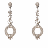 Orlando Orlandini Earrings 18K White Gold 9g Diamonds 0.07ct Italian Designer Jewelry