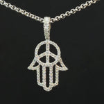 symbolic jewelry Hamsa and peace sign pendant