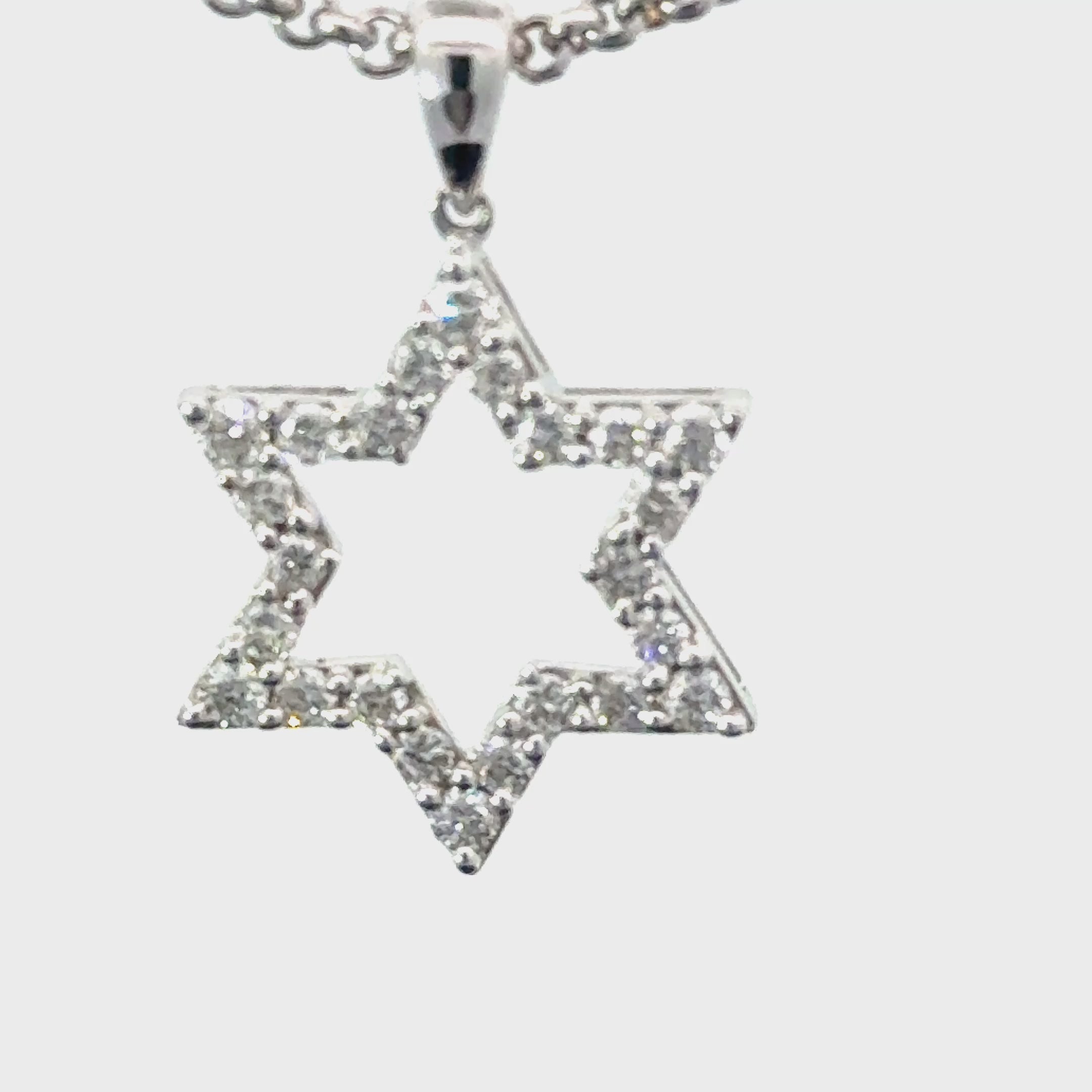 diamond Star of David pendant white gold luxury jewelry