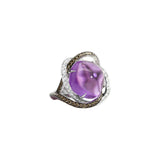 Ring with Large Amethyst Diamonds and Sapphires