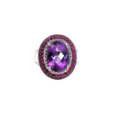 White Gold Ring with Amethyst and Rubies