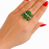 Ring WG with Diamonds and Emeralds