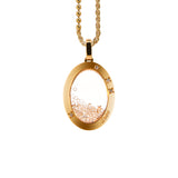 Yellow Gold Oval Pendant with Diamonds