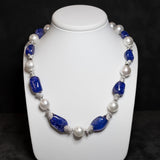 Collier with Tanzanite and Natural Pearls