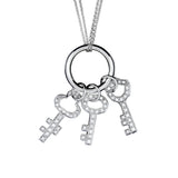 Necklace with a Key Pendant with Diamonds
